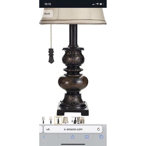 Trieste Marble 18 1/2" High Accent Table Lamp w/ Ivory Shade Antique Luxury Look - Picture 4 of 13